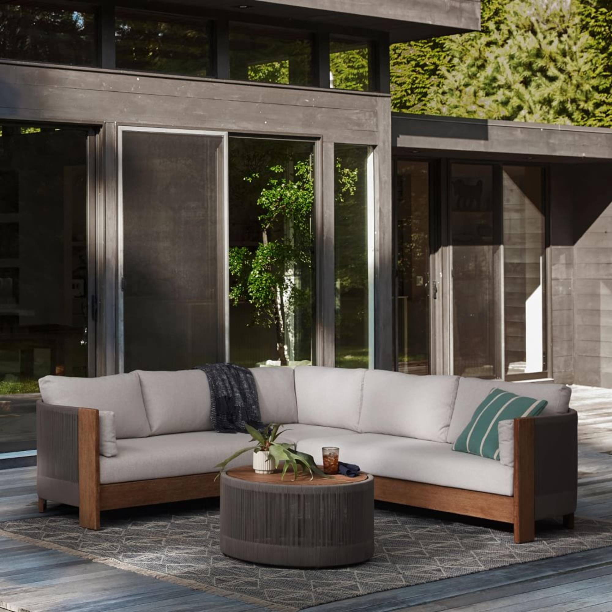 Porto Garden 3 Piece L Shaped Sectional 254 cm